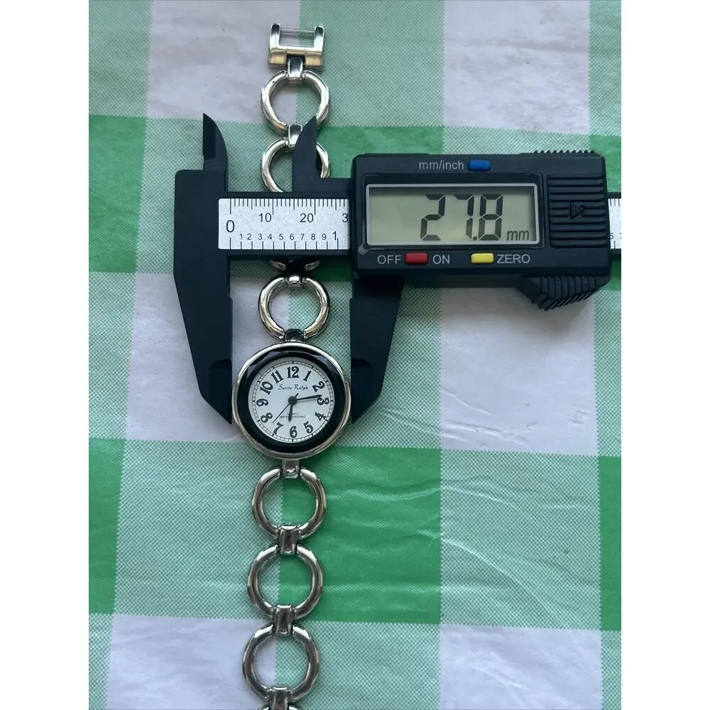 Swisse Ralph White Dial Black Bezel Silver Tone Women’s Quartz Watch